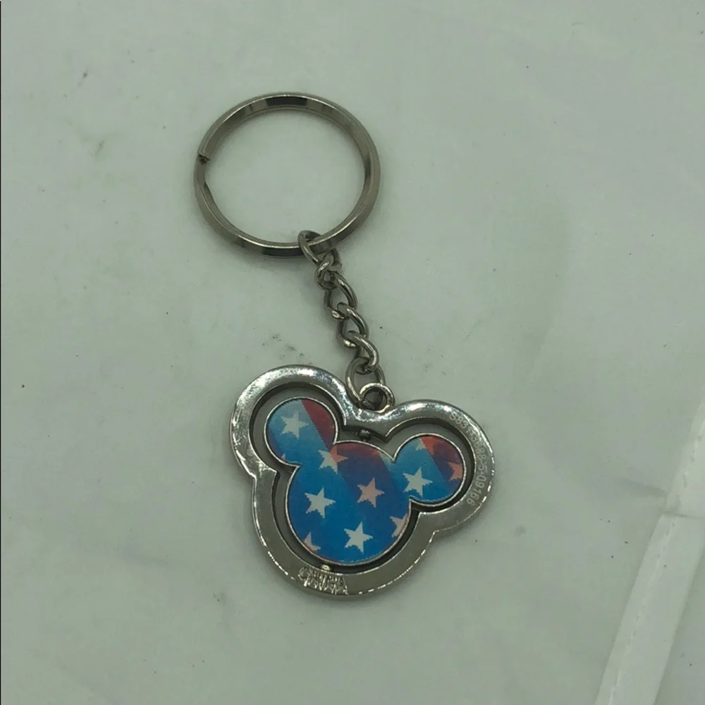 Disney Keychain Mickey Stars & Stripes Spinner